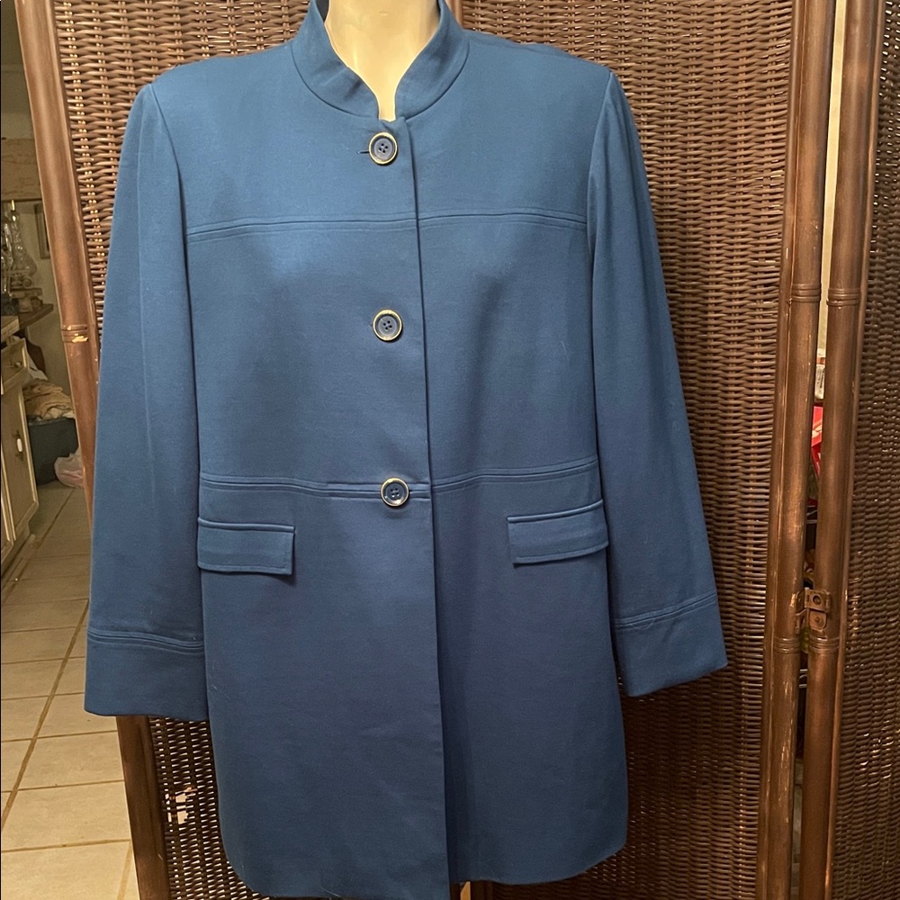 Chico's Elegant Navy Ponte Topper Jacket